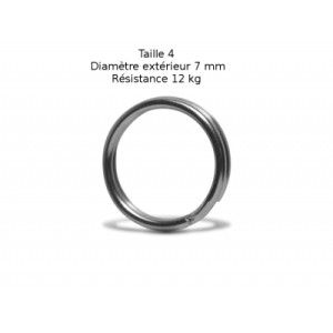 VMC Lot de 11 anneaux brisés inox VMC - Taille 4 - Diamètre 7 mm - Résistance 12 kg - 1
