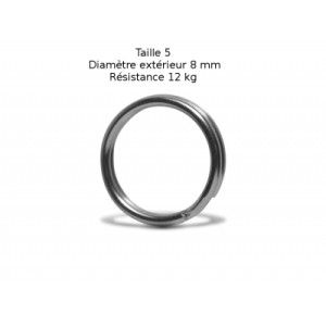 VMC Lot de 10 anneaux brisés inox VMC - Taille 5 - Diamètre 8 mm - Résistance 12 kg - 1