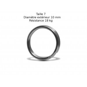 VMC Lot de 9 anneaux brisés inox VMC - Taille 7 - Diamètre 10 mm - Résistance 18 kg - 1