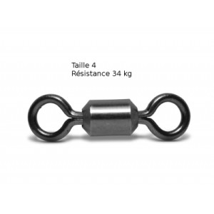 VMC Lot de 15 émerillons rolling VMC - Taille 4 - Résistance 34 kg - Noir - 1