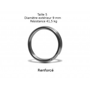 VMC Lot de 10 anneaux brisés renforcés  - Taille 5 - Diamètre 9 mm - Résistance 41,5 kg - 1