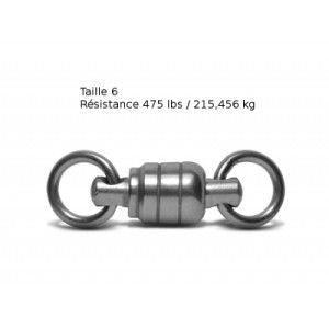 VMC Lot de 2 Emerillons VMC Pêche Forte - Taille 6 - Résistance 215 kg - Coloris acier - 1