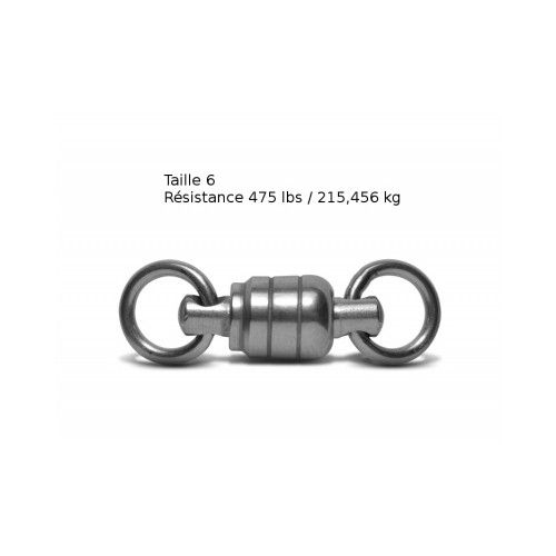 VMC Lot de 2 Emerillons VMC Pêche Forte - Taille 6 - Résistance 215 kg - Coloris acier - 1