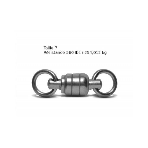 VMC Lot de 2 Emerillons VMC Pêche Forte - Taille 7 - Résistance 264 kg - Coloris acier - 1