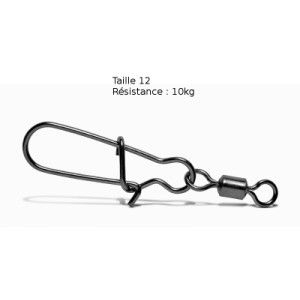 VMC 9 Emerillons à Agrafes VMC Duolock - Taille 12 - Résistance 10 kg - Noir - 1