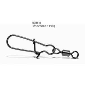 VMC 9 Emerillons à Agrafes VMC Duolock - Taille 8 - Résistance 19 kg - Noir - 1