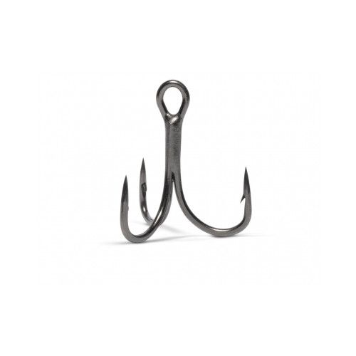 VMC 5 Hameçons triples inline avec ardillons 7554 2x renforcé - Coloris Black Nickel - Taille 10 - 1