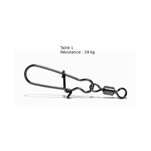 VMC 5 Emerillons à Agrafes VMC Duolock - Taille 1 - Résistance 39 kg - Noir - 1