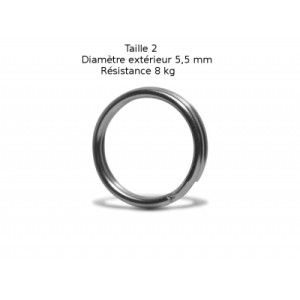 VMC Lot de 15 anneaux brisés inox VMC - Taille 2 - Diamètre 5,5 mm - Résistance 8 kg - 1