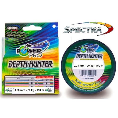 Power Pro Tresse POWER PRO Depth-Hunter - Bobine 150m - Diametre 0,28mm - Resistance 20kg - Couleur Multicolore - 1