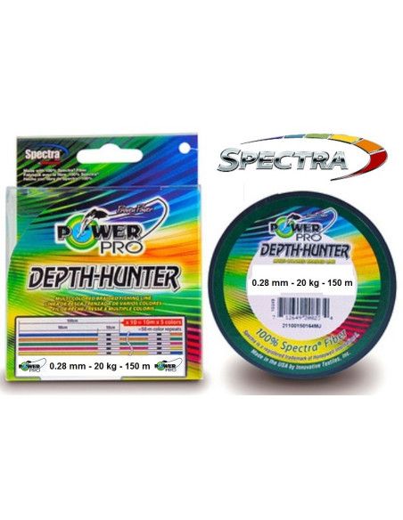 Power Pro Tresse POWER PRO Depth-Hunter - Bobine 150m - Diametre 0,28mm - Resistance 20kg - Couleur Multicolore - 1