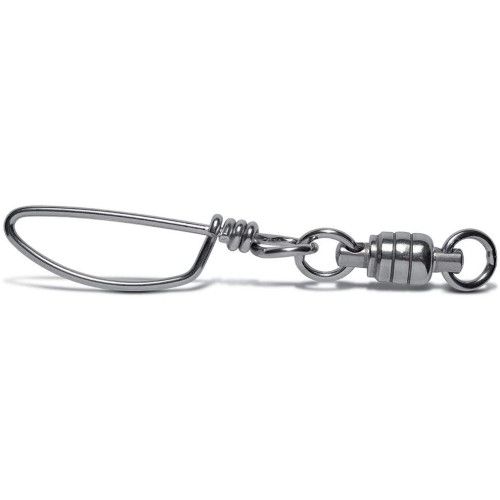 VMC Lot de 2 Emerillons VMC+Agrafe Pêche Forte - Taille 5 - Résistance 117 kg - Coloris acier - 1