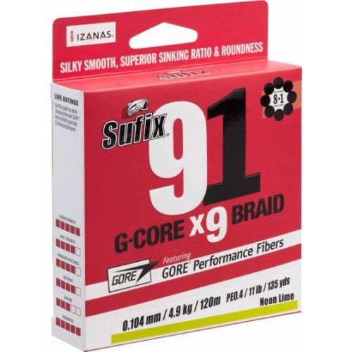Tresse 91G-CORE Los Vis Green - 150m - résistance 6,3kg - 0,128mm