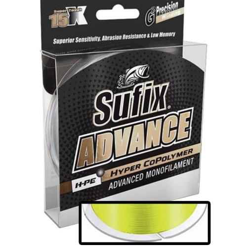 Sufix Nylon SUFIX ADVANCE G2 Hi-vis Yellow - Bobine 150m - Diametre 0,25 mm - Resistance 6,1 kg - Couleur Jaune - 2