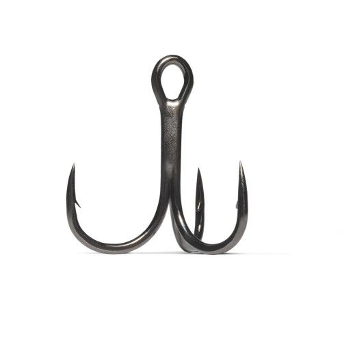 VMC 5 Hameçons triples inline avec ardillons 7547 1x renforcé - Coloris Black Nickel - Taille 12 - 2