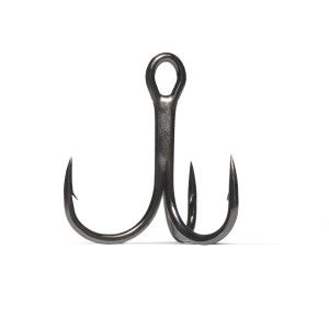 VMC 5 Hameçons triples inline avec ardillons 7547 1x renforcé - Coloris Black Nickel - Taille 1 - 1