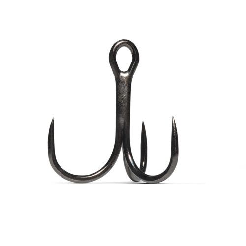 VMC 5 Hameçons triples inline sans ardillon 7547B 1x renforcé - Coloris Black Nickel - Taille 8 - 2