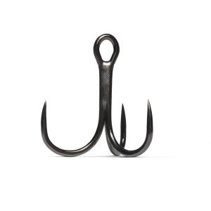 VMC 5 Hameçons triples inline sans ardillon 7547B 1x renforcé - Coloris Black Nickel - Taille 4 - 2
