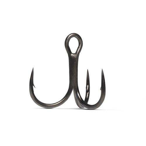 VMC 5 Hameçons triples inline Tige X-Courte avec ardillons 7548 1x renforcé - Coloris Black Nickel - Taille 1 - 2