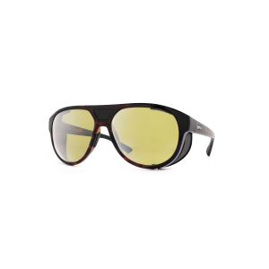 Lunette de soleil PRECISION VISION GEAR - Monture Marron Havana foncé - Verres jaun et gris argenté miroir