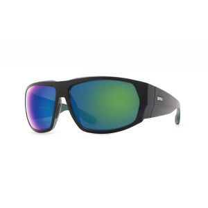 Lunette de soleil PRECISION VISION GEAR - Monture Noir vert émeraude mat - Verres Ambre vert Miroir
