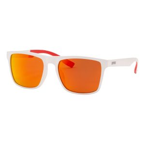 Lunette de soleil PRECISION VISION GEAR - Monture blanc mat - Verres rouge miroir