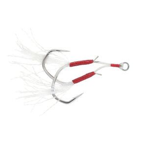 VMC 2 hameçons VMC simple Light Jigging Assist Hook 7117AH - Coloris Etain brillant - Taille 5/0 - 2