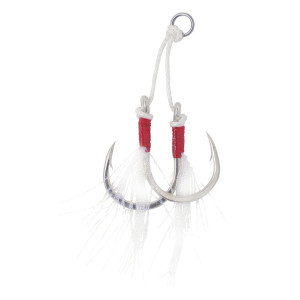 VMC 2 hameçons VMC montés Jigging Assist Hook 7264AH - Coloris Etain brillant - Taille 5/0 - 2
