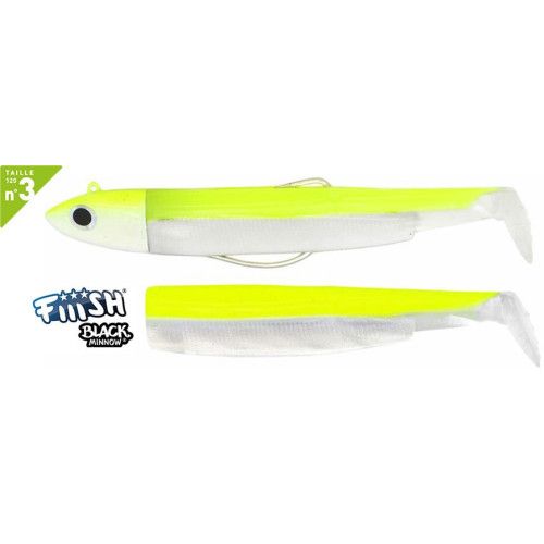 Fiiish Combo Black Minnow 120 - Tête OffShore 25g - Jaune Fluo - 1