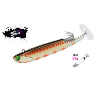 Fiiish Leurre PowerTail Squid - Deep 50 g -  Coloris Red Mullet UV - STH854 - 2