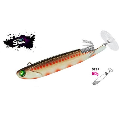 Fiiish Leurre PowerTail Squid - Deep 50 g -  Coloris Red Mullet UV - STH854 - 2