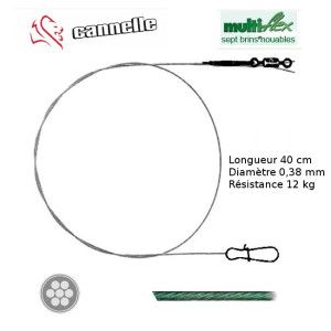 Cannelle Avançon en acier Multiflex C728 - Longueur 40cm - Diametre 0,38 mm - Resistance 12 kg  - Blister de 3 - 1