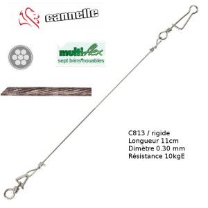 Cannelle Avançon rigide en acier Multiflex C813 - Longueur 11cm - Diametre 0,30 mm - Resistance 10 kg  - Blister de 3 - 2