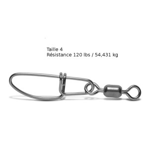VMC 4 Emerillons crane Swivel à Agrafes VMC Crosslock - Taille 4 - Résistance 54 kg - Acier - 2