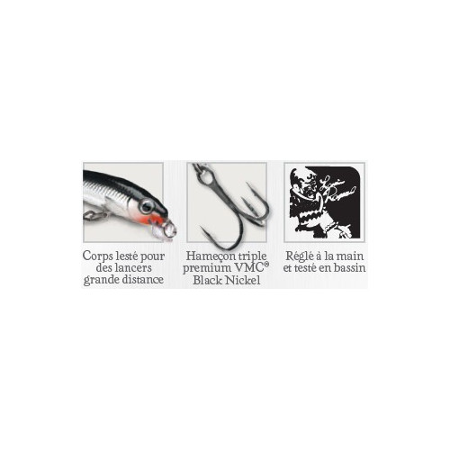 Rapala Leurres durs  ULTRA LIGHT MINNOW - Coloris CH - 4cm / 3g - profondeur de nage de 0.60 à 0.90m - 2