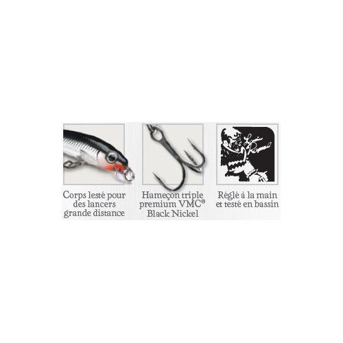 Rapala Leurres durs  ULTRA LIGHT MINNOW - Coloris SB - 4cm / 3g - profondeur de nage de 0.60 à 0.90m - 2