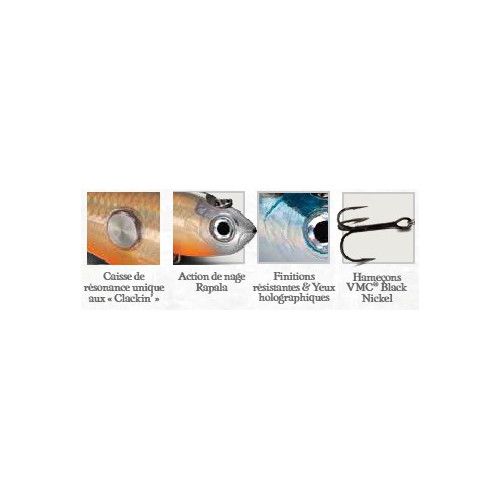 Rapala Leurre coulant Jointed Clakin' rap - coloris OGSD - 14cm/43g - Profondeur de nage variable - 3