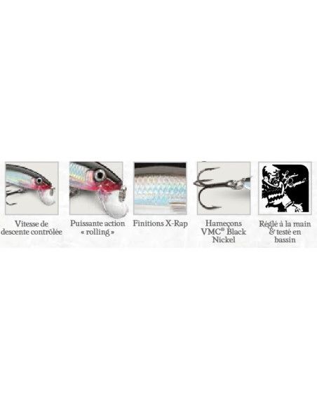 Rapala Leurres durs X-RAP COUNTDOWN - coloris - GGH - 7cm / 10g - profondeur de nage de 0.90 à 1.50m - 3