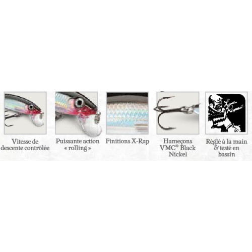 Rapala Leurres durs X-RAP COUNTDOWN - coloris - MD - 7cm / 10g - profondeur de nage de 0.90 à 1.50m - 3