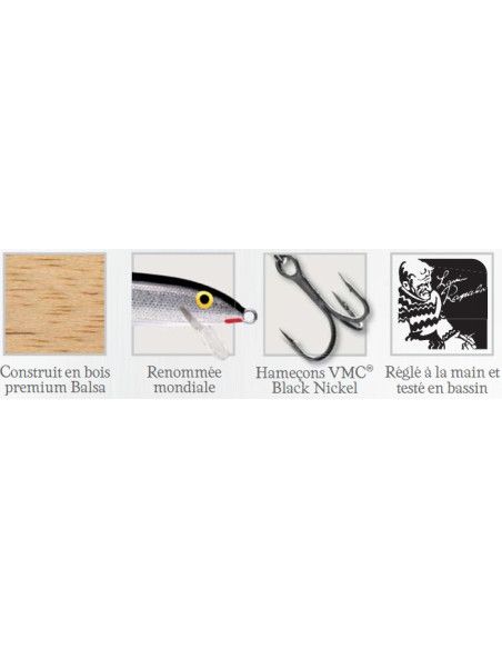 Rapala Leurres durs ORIGINAL FLOATER - coloris WAL - 9cm / 5g - profondeur de nage de 0.90 à 1.50m - 3