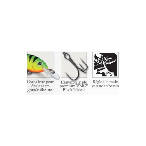 Rapala Leurres durs  ULTRA LIGHT SHAD - Coloris GDAU - 4cm / 3g - profondeur de nage de 1.20 à 1.50m - 2