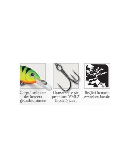 Rapala Leurres durs  ULTRA LIGHT SHAD - Coloris GDAU - 4cm / 3g - profondeur de nage de 1.20 à 1.50m - 2