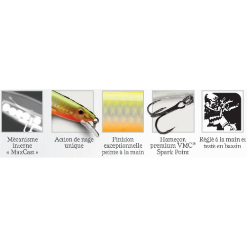 Rapala Leurres durs  MAXRAP - coloris BSRDL - 13cm / 15g - profondeur de nage de 0.30 à 0.90m - 3