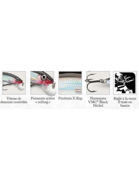 Rapala Leurres durs X-RAP COUNTDOWN - coloris RTL - 5cm / 4g - profondeur de nage de 0.60 à 1.20m - 3